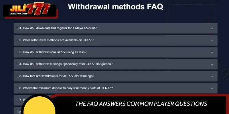 The FAQ answers common player questions