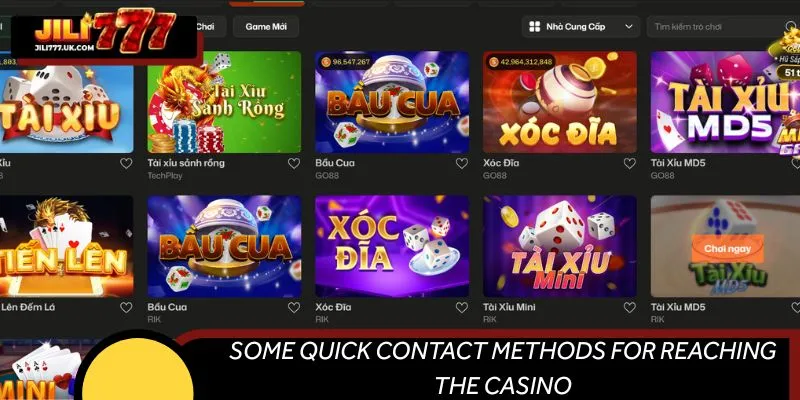 Some quick contact methods for reaching the casino