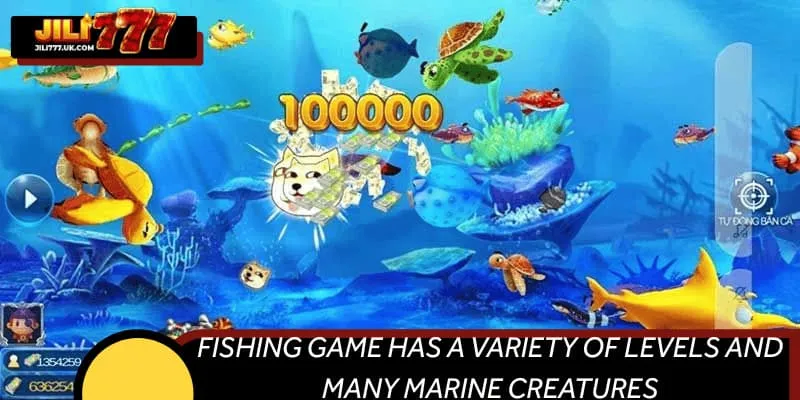 Fishing game has a variety of levels and many marine creatures